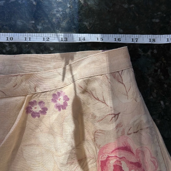 Vintage Lauren Ralph Lauren 100% Linen Floral Button Down A Line Skirt. 90’s. - Picture 10 of 14